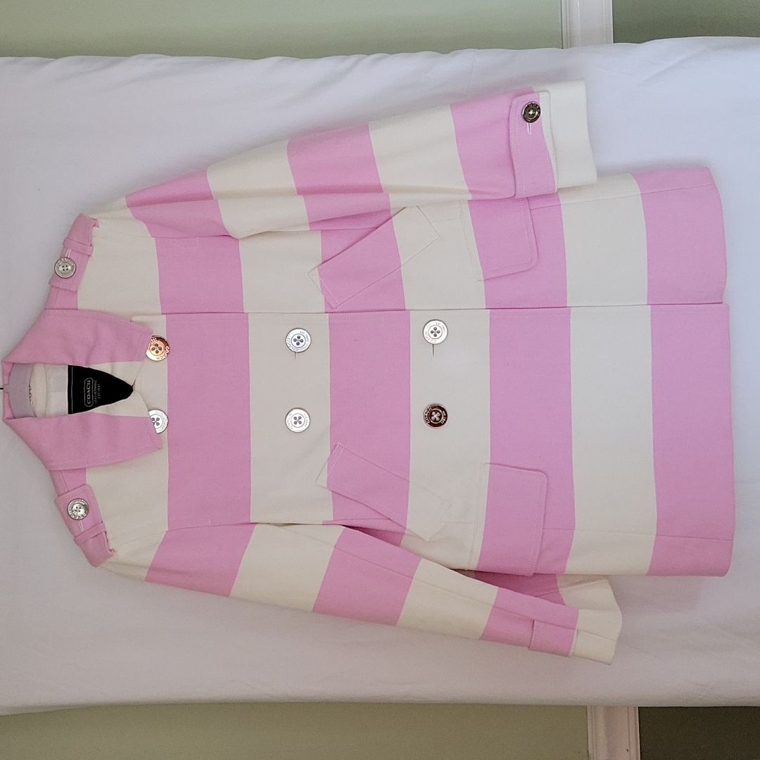 Coach Pink And White Coat